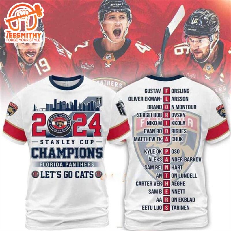 2024 Stanley Cup Champions Florida Panthers Let’s Go Cats 3D T-Shirt
