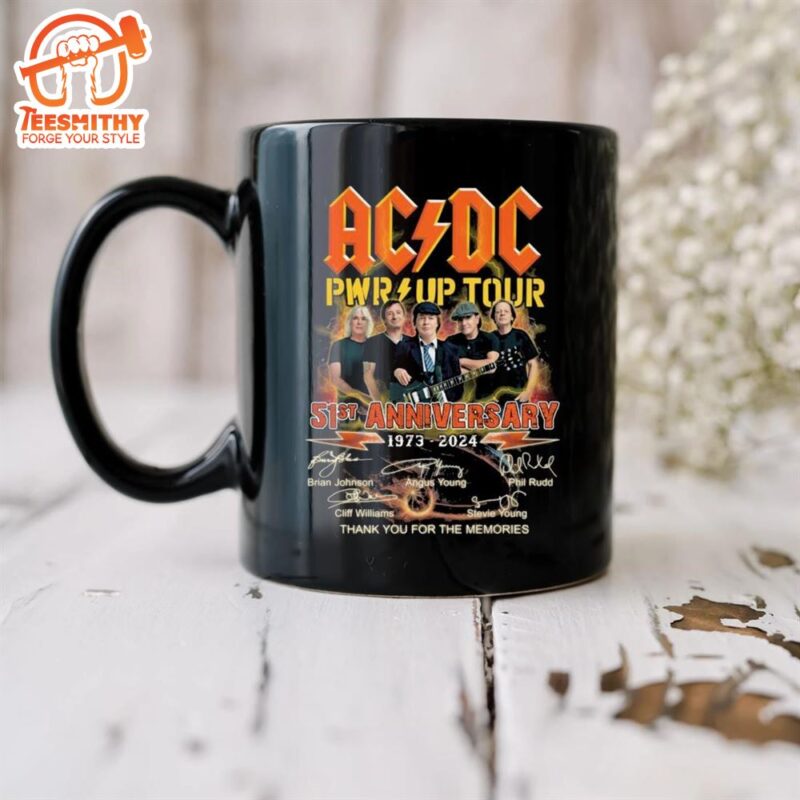 Ac Dc Pwr Up Tour 41st Anniversary 1973-2024 Thank You Signatures Mug