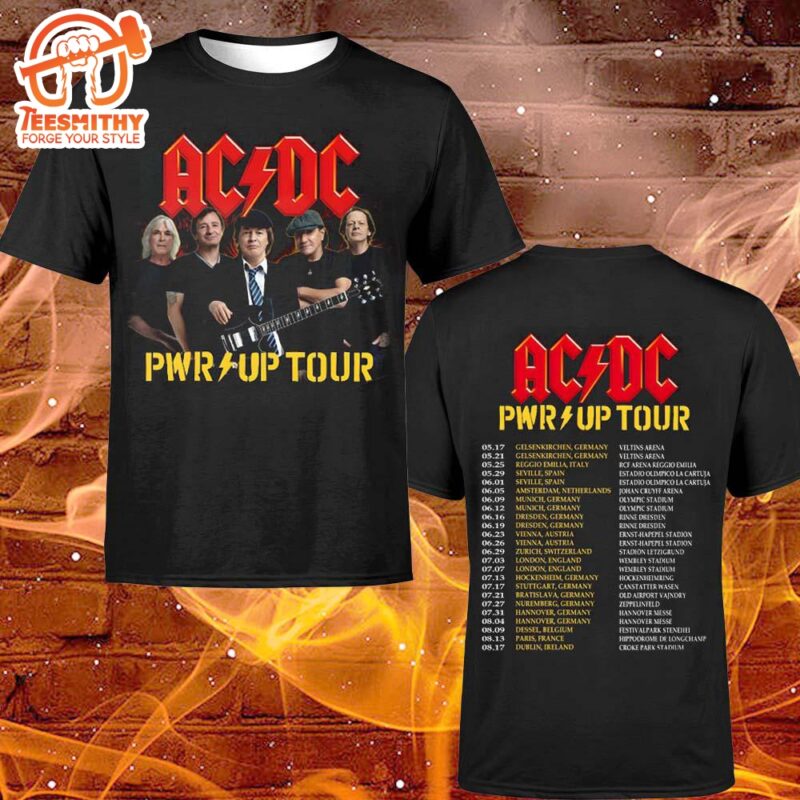 Ac Dc  World Tour 2024 Powerup Tour T-shirt