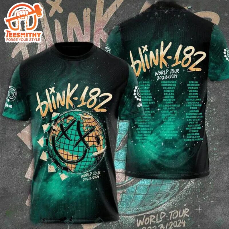 Blink-182 Band World Tour 2023 2024 3D Shirt