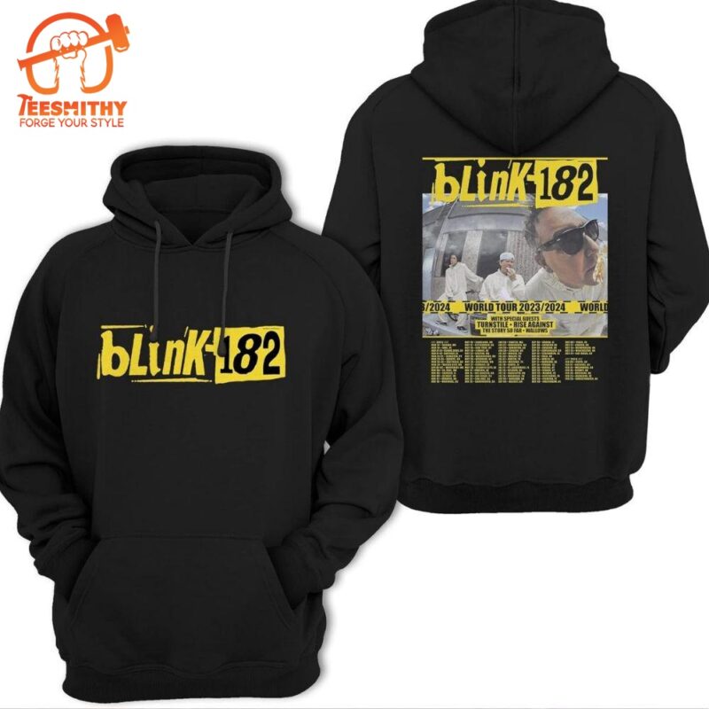 Blink 182 Band World Tour 2023 2024 Shirt 90S Vintage Smile Unisex Hoodie Shirt