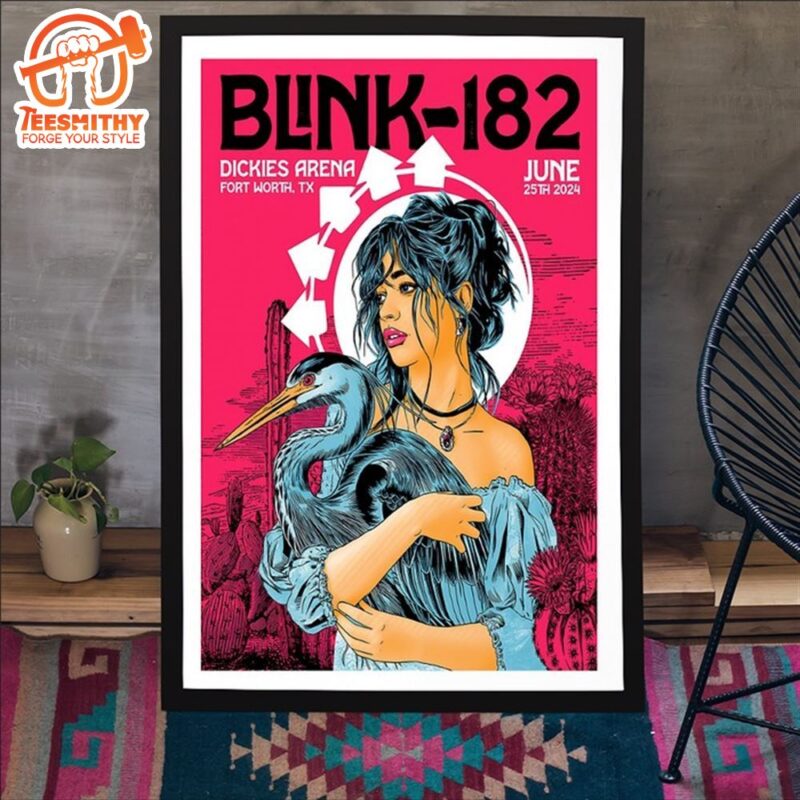 Blink-182 June 25 2024 Dickies Arena Fort Worth TX Poster Canvas