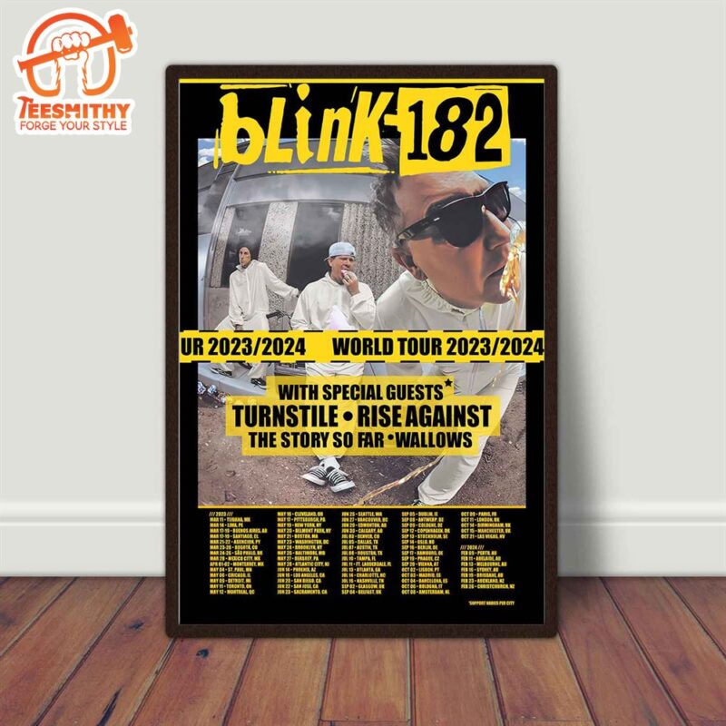 Blink-182 Word Tour 2023 2024 – Happy Place For Music Lovers Canvas Poster
