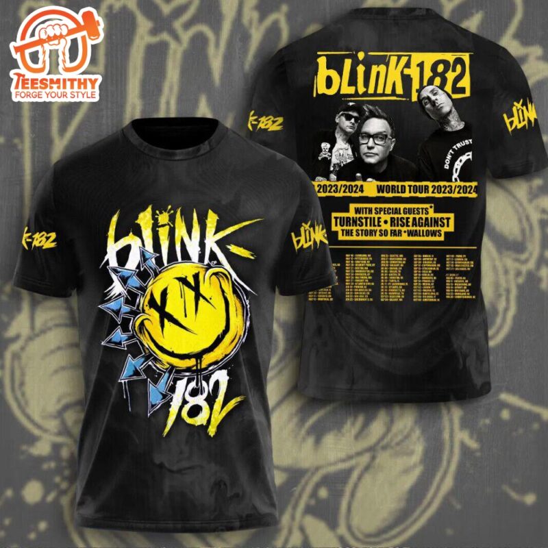 Blink-182 World Tour 2023 2024 All Over Printed 3D T-Shirt