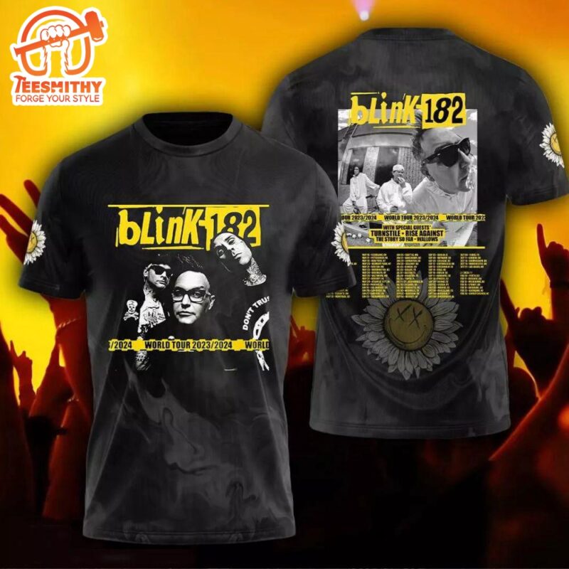 Blink-182 World Tour Dates 2024 All Over Printed 3D T-Shirt