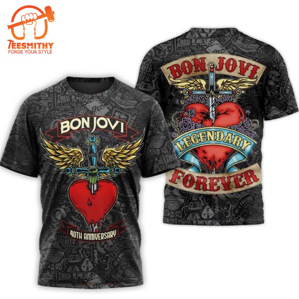 Bon Jovi Legendary Forever Design 3D T-Shirt