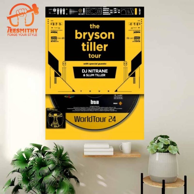Bryson Tiller Announces His 2024 North America Outing The Bryson Tiller Tour Poster Canvas