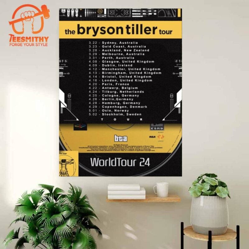 Bryson Tiller World Tour 2024 Concert Potser Canvas