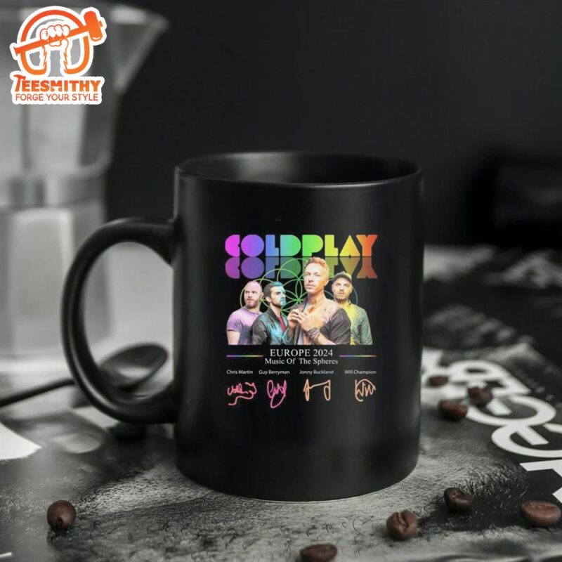 Coldplay Europe 2024 Music Of Sphere Schedule Signatures Mug