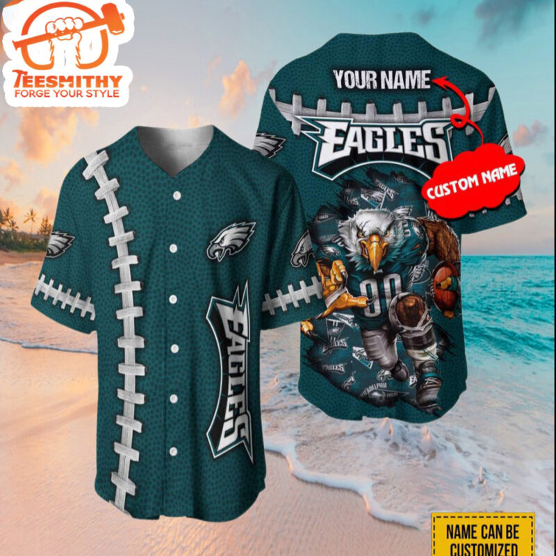 Custom Name Philadelphia Eagles Baseball Jersey Shirt