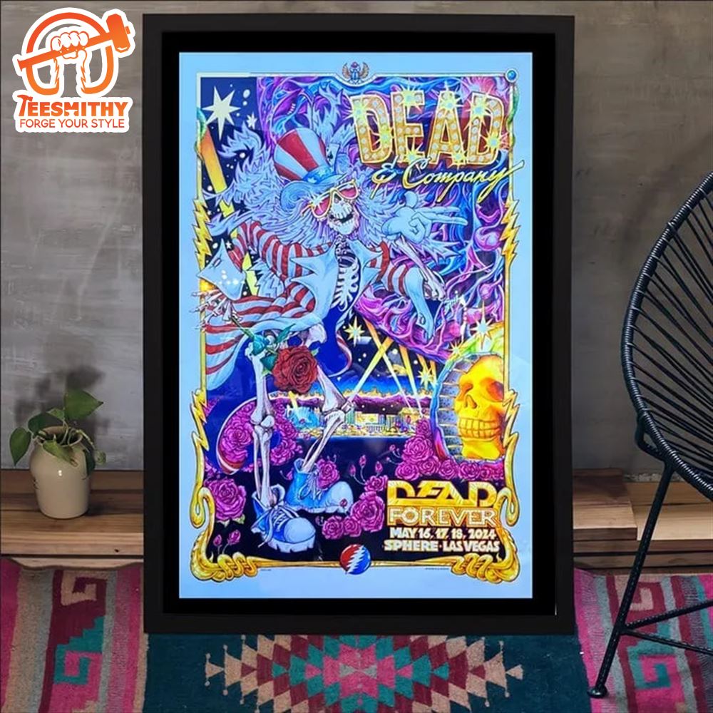 Dead & Company Dead Forever Las Vegas May 16-18, 2024 Poster Canvas