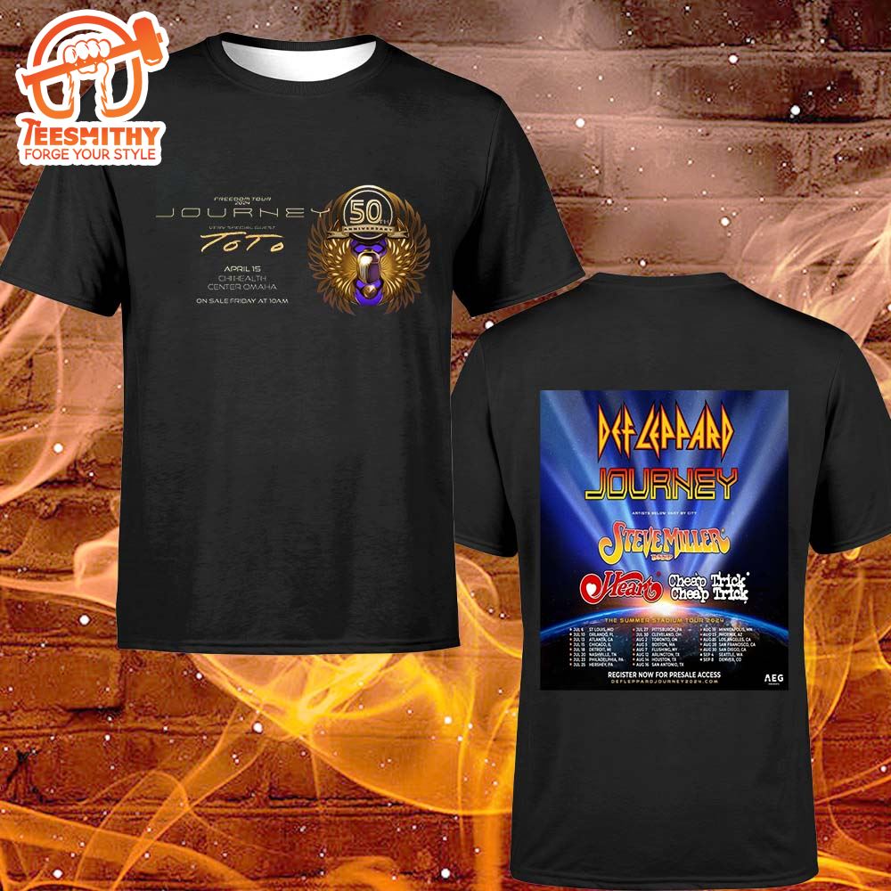 Def Leppard And Journey Announce Co-Headlining Summer 2024 Tour T-shirt