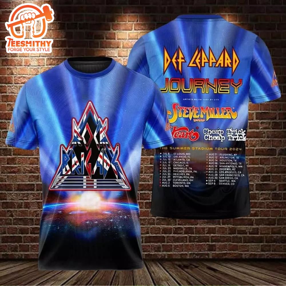 Def Leppard And Journey Summer Stadium 2024 3D Shirt