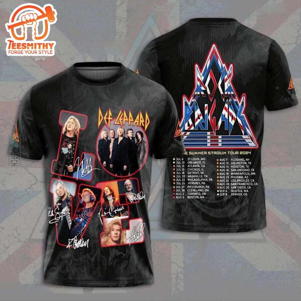 Def Leppard And Journey Summer Stadium Tour 2024 3D Shirt