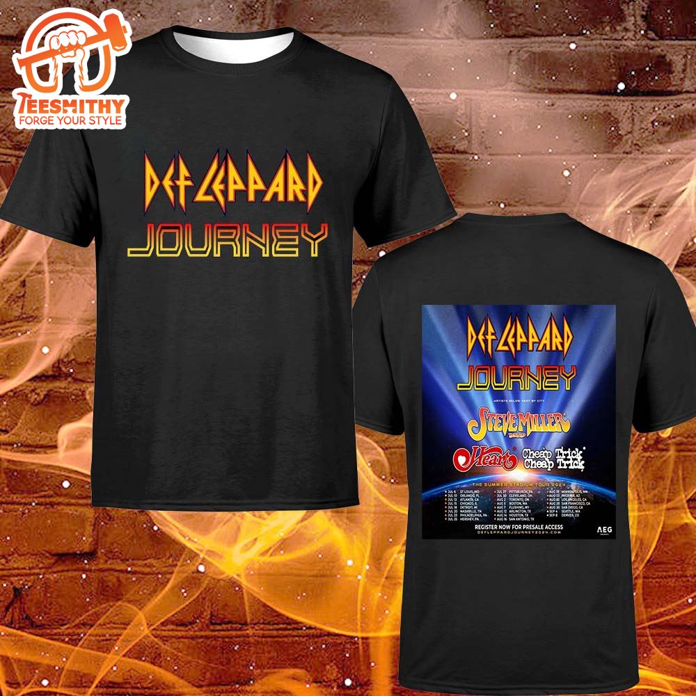 Def Leppard And Journey The Summer Stadium Tour 2024 T-shirt