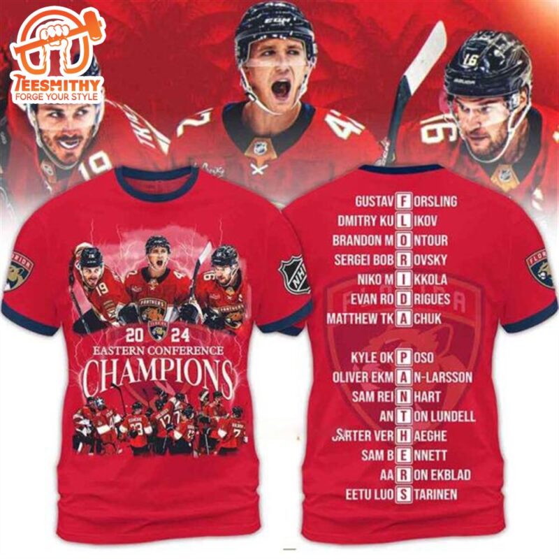 Florida Panthers 2024 Eastern Conference Champions NHL 3D T-Shirt