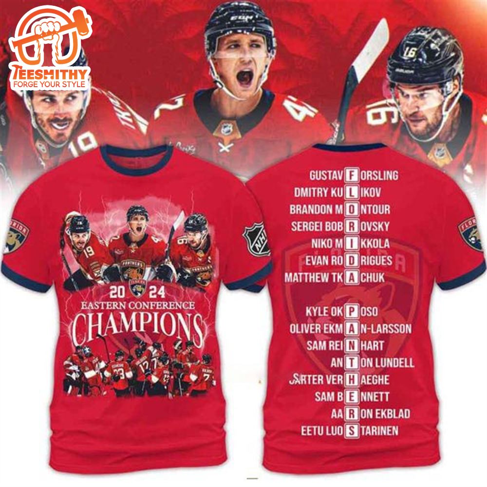 Florida Panthers 2024 Eastern Conference Champions NHL 3D T-Shirt