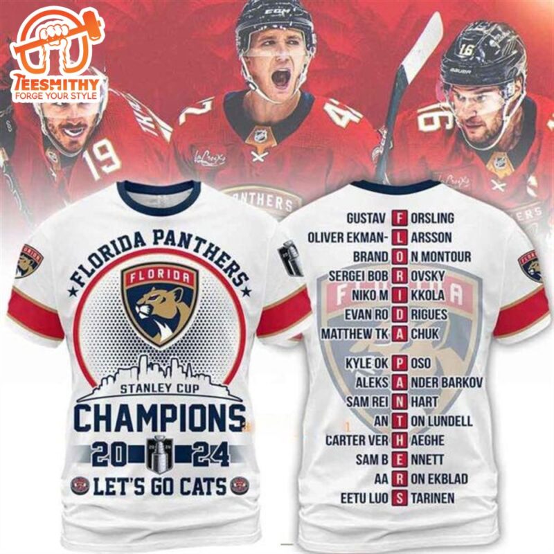 Florida Panthers Stanley Cup Champions 2024 Let’s Go Cats 3D T-Shirt