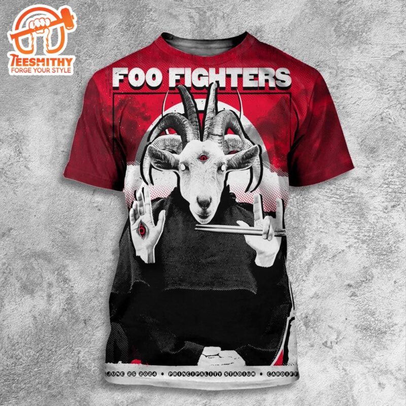 Foo Fighters Event Poster For Show At Principality Stadium In Cardiff On June 25th 2024 3D Shirt