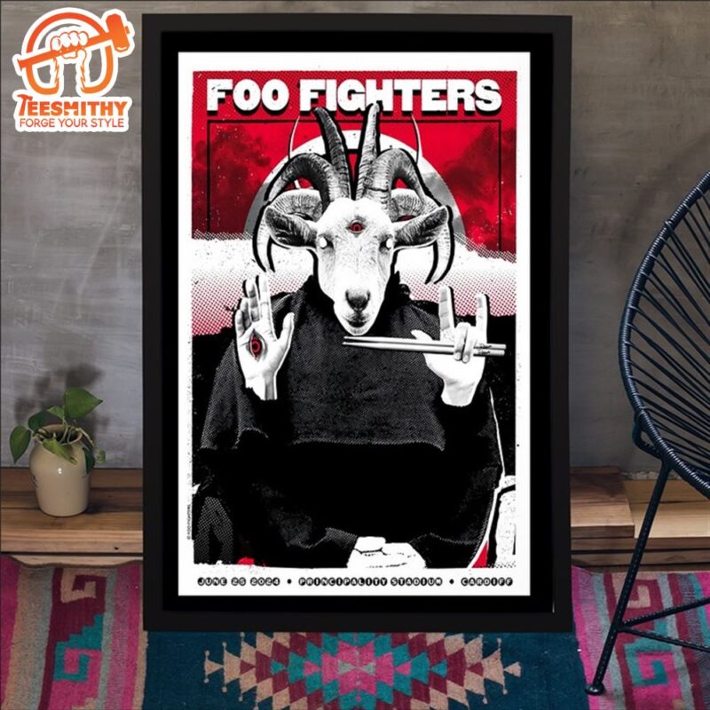 Foo Fighters June 25 2024 Cardiff Principality Stadium Concert Poster Artwork Canvas