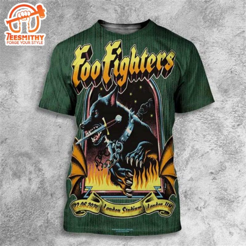 Foo Fighters Merch Limited For Show At Lodon Stadium In London UK On June 22 2024 3D Shirt