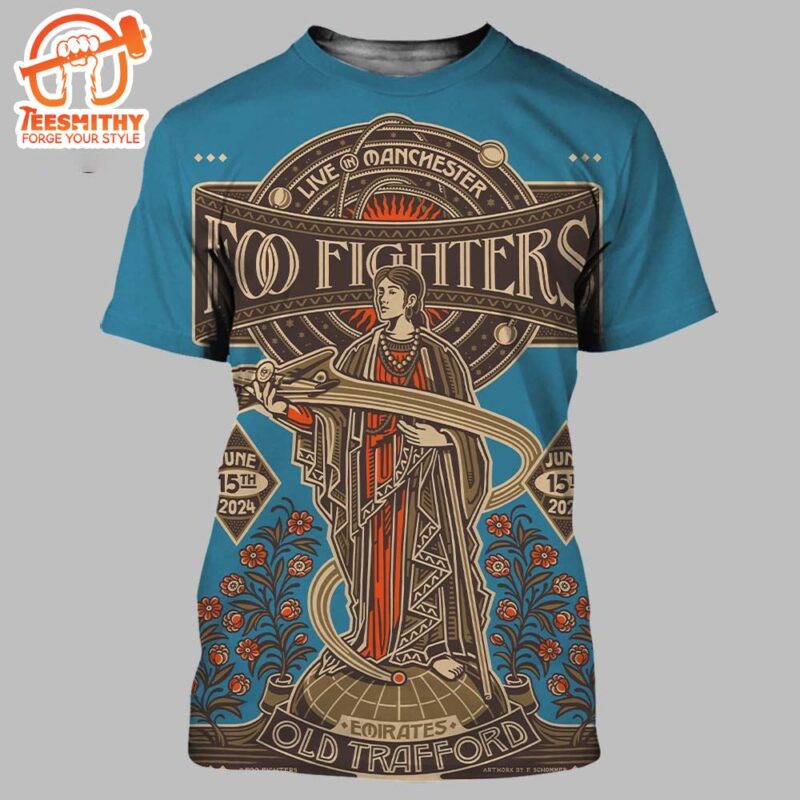 Foo Fighters Show At Emirates Old Trafford On June 15, 2024 3D Shirt