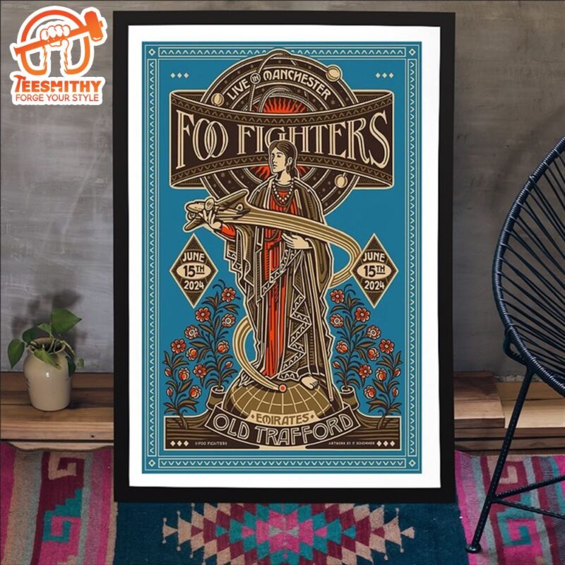 Foo Fighters Show At Emirates Old Trafford On June 15, 2024 Poster Canvas