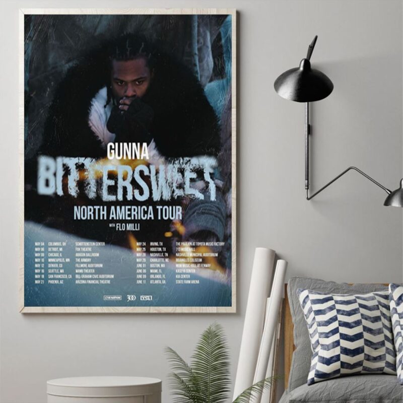 Gunna Bittersweet North America Tour 2024 With Flo Milli And Dina Ayada Schedule List Date Poster Canvas