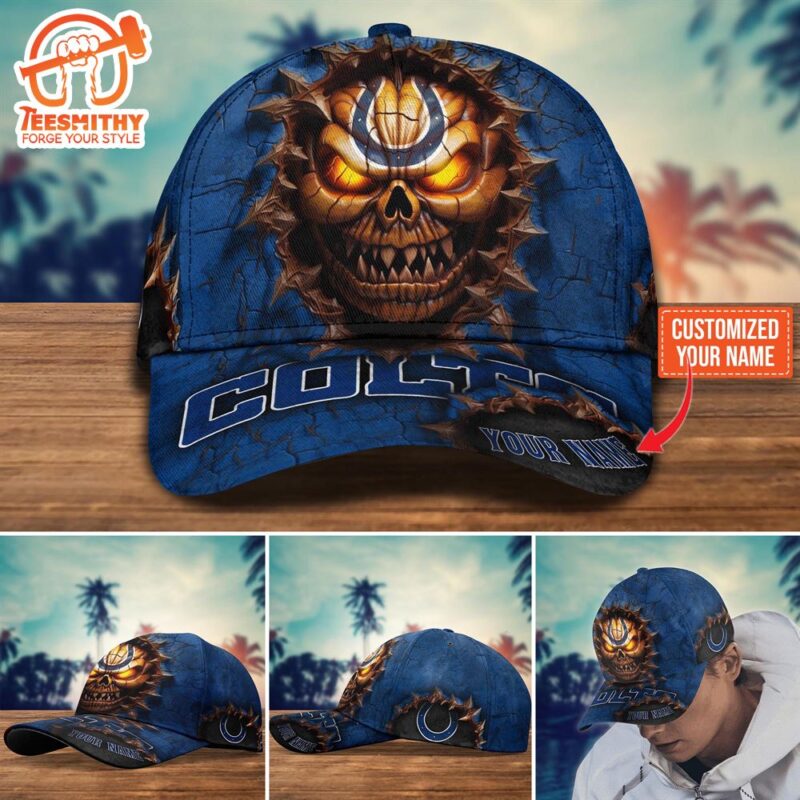 Indianapolis Colts Halloween Custom Cap For  Fans NFL Custom Name