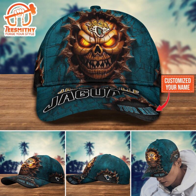 Jacksonville Jaguars Halloween Custom Cap For  Fans NFL Custom Name