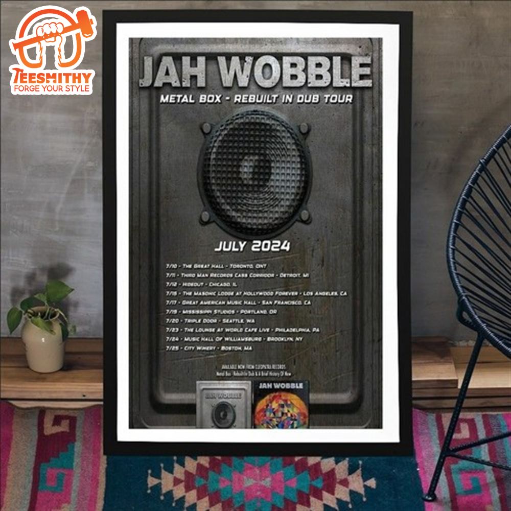 Jah Wobble July 2024 Tour Poster Canvas