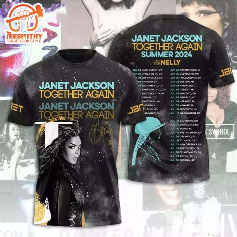 Janet Jackson Together Again 2024 Summer Tour 3D Shirt