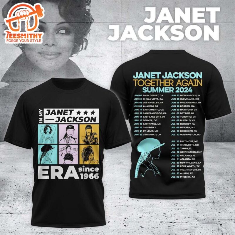 Janet Jackson Together Again Summer 2024 Era Since 1966 3D T-Shirt