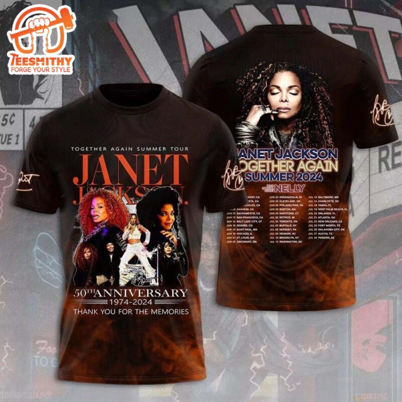 Janet Jackson Together Again Summer Tour 2024 3D Unisex T-Shirt