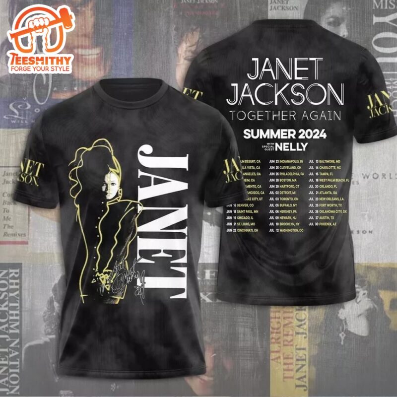 Janet Jackson Together Again Tour 2024 3D Print T-Shirt
