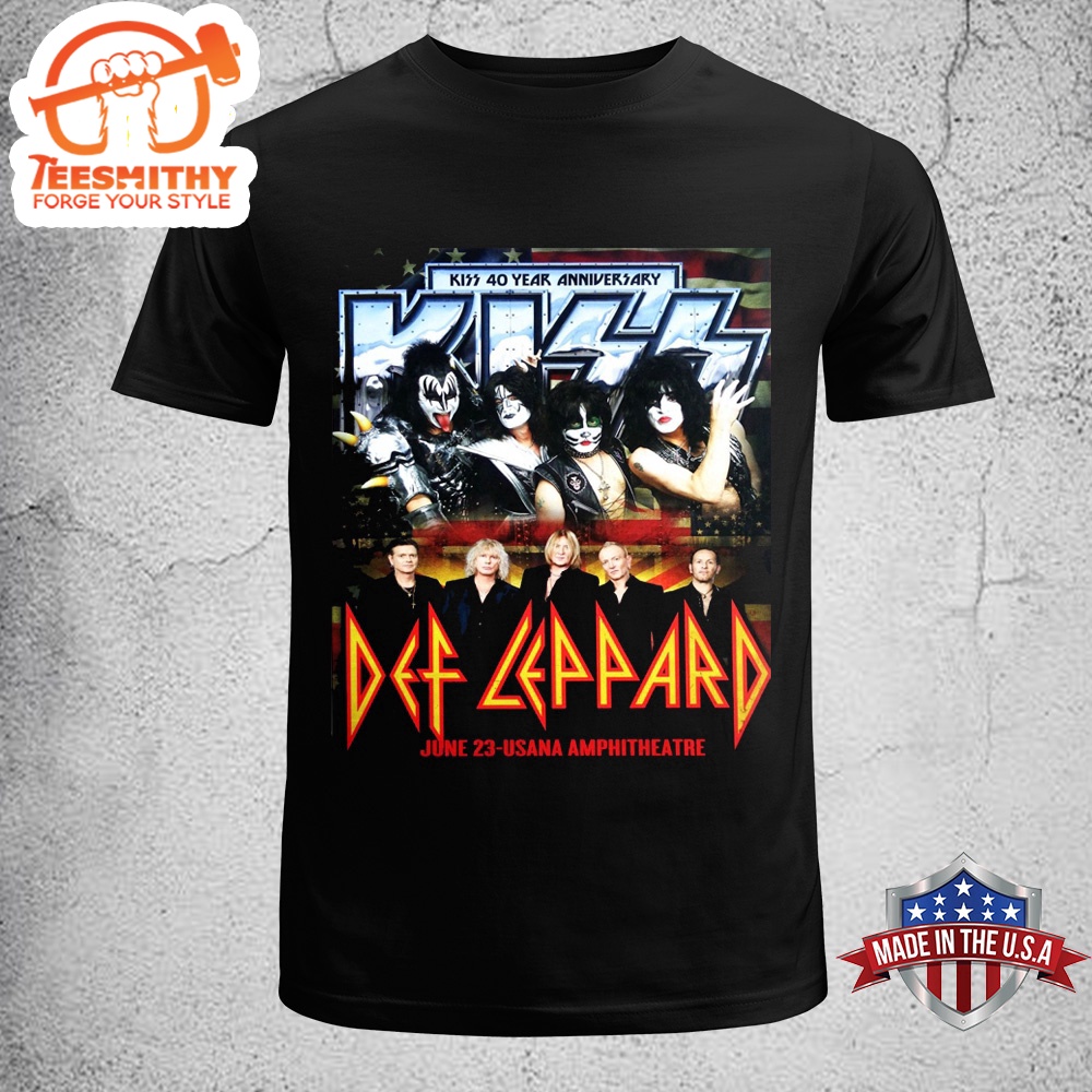 Kiss 40 Year Universary Def Leppard USANA Amphitheatre Unisex T-Shirt