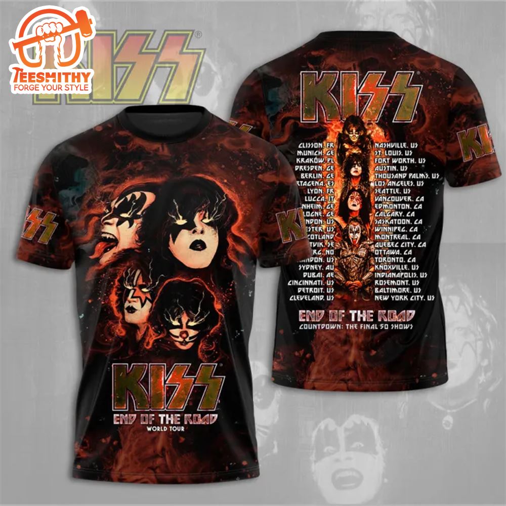 Kiss Band End Of The Road Tour 2024 3D Shirt