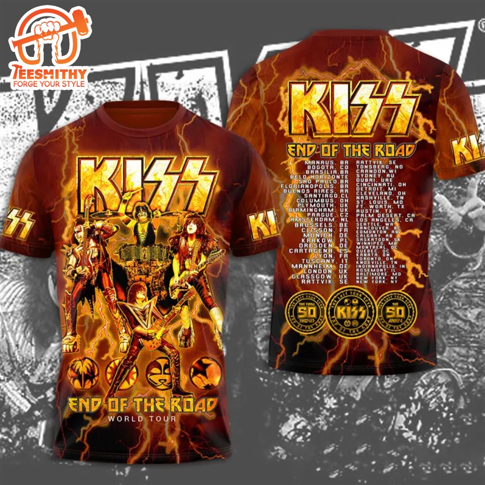 Kiss Band End Of The Road Tour Thank You For The Memories 3D T-Shirt