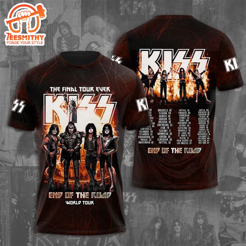 Kiss Band End Of The Road World Tour 3D All Over Print T-Shirt