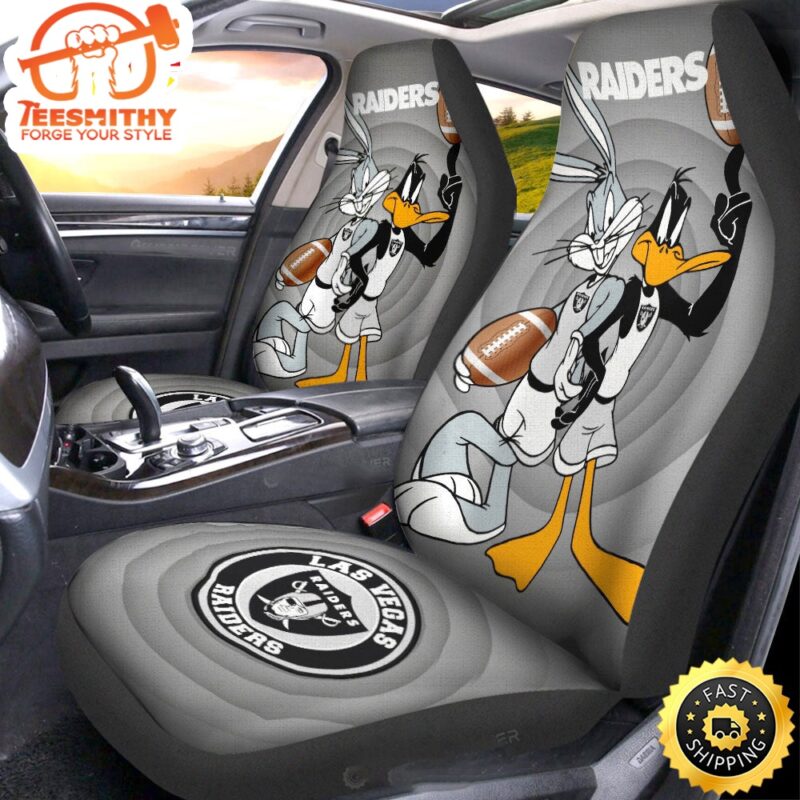 Las Vegas Raiders Bugs-Bunny With Daffy Duck Car Seat Covers
