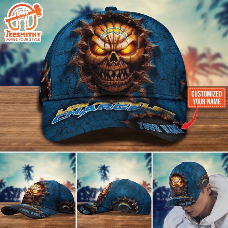 Los Angeles Chargers Halloween Custom Cap For  Fans NFL Custom Name