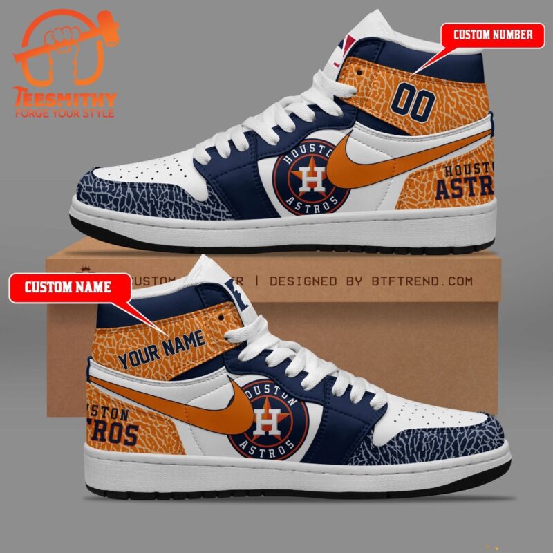 MLB Houston Astros Air Jordan 1 Hightop Shoes
