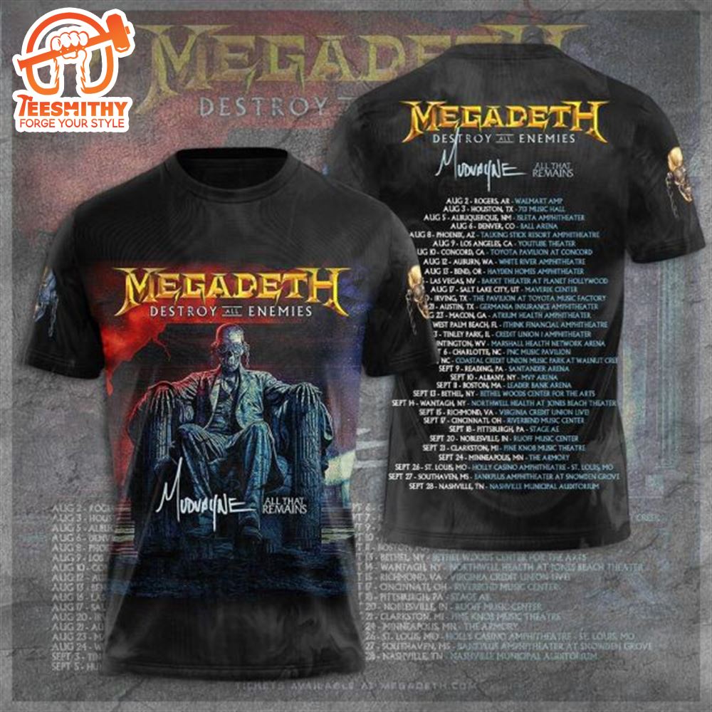 Megadeth Destruction All Enemies 3D T-Shirt