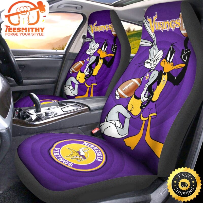 Minnesota Vikings Bugs-Bunny With Daffy Duck Car Seat Covers