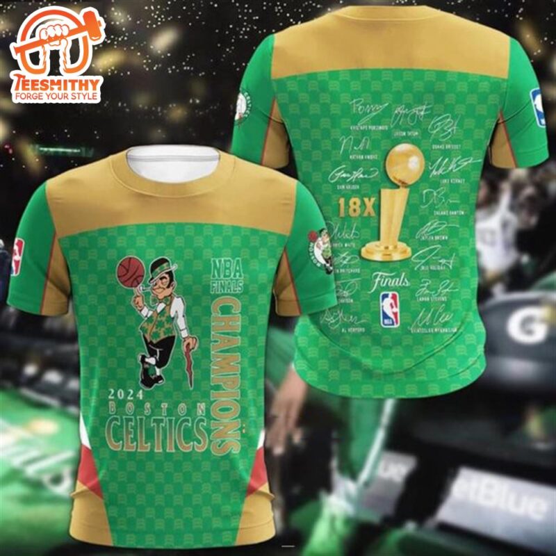 NBA Finals Champions 2024 Boston Celtics 3D T-Shirt