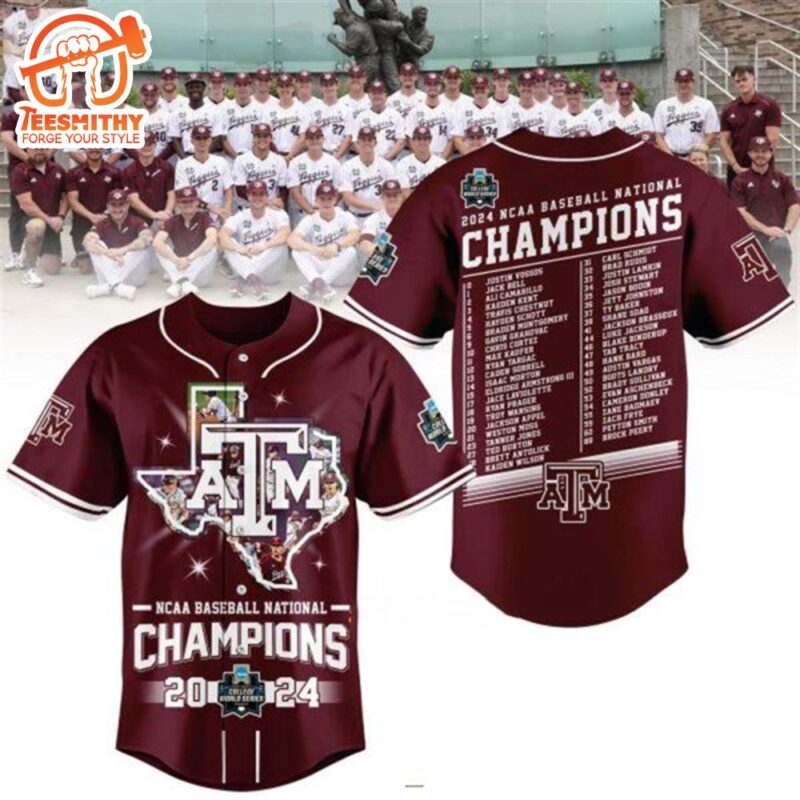 NCAA Baseball National Champions Texas A&M 2024 Baseball Jersey Shirt