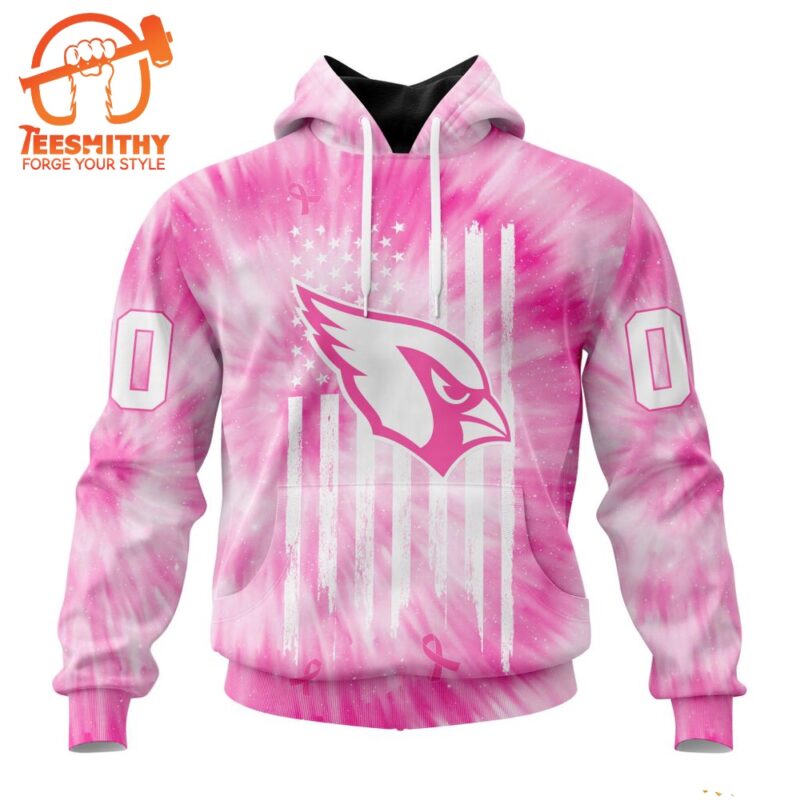 NFL Arizona Cardinals Special Pink Tie Dye Footballl Custom Hoodie