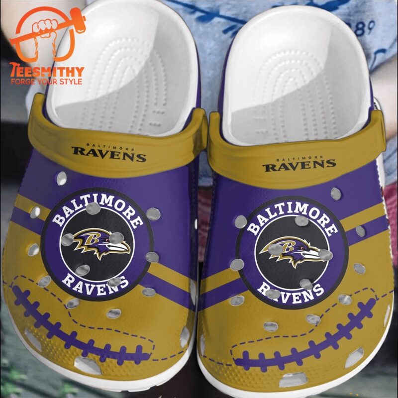 NFL Baltimore Ravens Logo Football Team Crocs Clogs