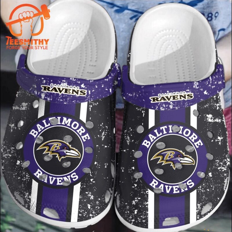 NFL Baltimore Ravens Sport Team Clogs Shoes