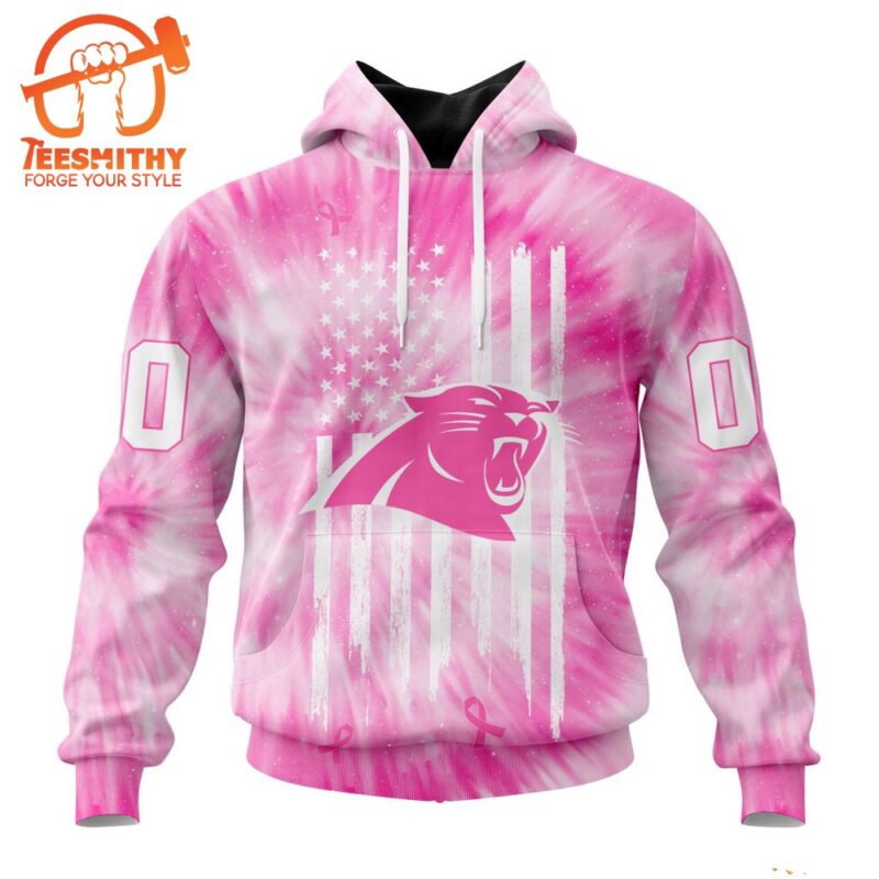 NFL Carolina Panthers Special Pink Tie Dye Footballl Custom Hoodie